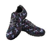 Jeiento Dragonfly Print Sneakers Womens Lady Lace Up Running Sneakers Fashion Trainers Comfortable Flat Walking Footwear,7 UK