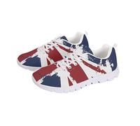 Jeiento England Flag Running Shoes Non Slip Casual Gym Sports Shoes Lightweight Tennis Shoes for Women Men Fashion Trainers Mesh Shoes