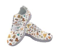 Jeiento Fashion Sneaker for Women Men Cartoon Pattern Walking Sneakers Mesh Lace Up Sport Shoes Lightweight Adult Couple Hiking Shoe 7 UK