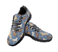 Jeiento Fashion Sneakers Horse Animal Walking Shoes for Women Men Adult Lace Up Gym Workout Sneakers Teenager Girl Tennis Shoes,4 UK
