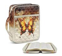 Jeiento Fire Flame Butterfly Quilted Bible Cover Case Scripture Church Bag Bible Book Protective with Handle Portable Book Carrier Tote Bag for Women Men Christian Gifts