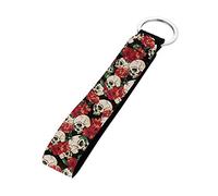 Jeiento Flower Skull Lanyards Key Ring Holder,Durable Flat Lanyard Strap for Name Tag Badge Holders, Keychains, Camera, Cellphone, USB Flash Drive