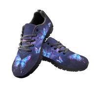 Jeiento Galaxy Bling Butterfly Running Shoes,Lightweight Breathable Casual Walking Sneakers for Women Men,Comfort Mesh Workout Sports Sneakers,3 UK