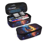Jeiento Galaxy Wolf Pencil Case for Boys,Large Capacity Pen Bag with Zipper Lightweight Portable School Supplies Bag for Kids Teens