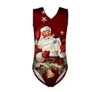 Jeiento Girls Leotards for Gymnastics One-Piece Quick Dry Dance Outfits Girls Swimsuits Swimming Suit Bathing Suit Christmas Santa