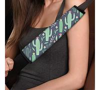 Jeiento Green Cactus Car Seat Belt Shoulder Pads Seatbelt Covers Universal Car Seatbelt Shoulder Strap,Set of 2