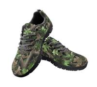 Jeiento Green Camo Hunting Walking Shoes for Women Ladies Non Slip Casual Comfort Road Running Sneakers Slip Resistant Gym Workout Sneakers,4 UK