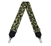 Jeiento Green Camo Wide Shoulder Strap Replacement Crossbody Bag Strap Soft Carry Strap with Carabiner Silver for Laptop,Camera&Travel