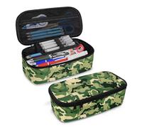 Jeiento Green Camouflage Frog Pencil Case Large Capacity Pen Bag School Office Organizer Stationary Storage Box for Girls,Boys,School,Office,Green Camouflage Zipper Bag for Makeup