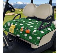 Jeiento Green Golf Cart Seat Protector Cover with 4 Front Pocket Machine Washable Foldable Golf Cart Seat Towel Blanket with Pocket Universal Fit 51x30Inch