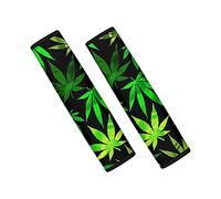 Jeiento Green Leaves Seat Belt Covers for Cars Seatbelt Strap Shoulder Pad Adult Seat Belt Cushion Neoprene,Universal for Sedan Trunks Kids Backpack Straps 2 Packs