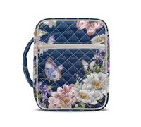 Jeiento Green Southwestern Tribal Aztec Bible Cover with Handle and Zippered Pocket Bible Book Organizer Church Bags Quilted Bible Carry Case for Men Women Bible Study Supplies Accessories