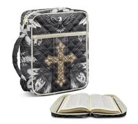 Jeiento Grey Leopard Bible Bag with Handle and Zipper Front Pocket,Sunflower Bible Holder Case Adult Religious Carrying Bag for Women Men Study Christian Gifts