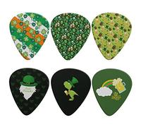 Jeiento Guitar Pick for St. Patrick's Day,6 Pack Guitar Picks Classical Triangle Heavy Guitar Plectrums for Bass,Acoustic Guitars for Women Guitarist
