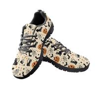 Jeiento Halloween Black Cat Pumpkin Shoes Fashion Sneakers for Women Ladies Halloween Party Comfort Road Running Sneakers Slip Resistant Walking Sneakers,4 UK