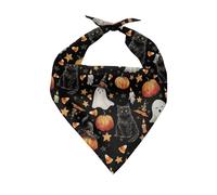 Jeiento Halloween Dog Bandana Black Cat Ghost Pumpkin Pet Scarf for Small Medium Large Dogs Cats Dogs Black Pet Scarves for Boys Girls Adjustable Triangle Bibs Party Supplies