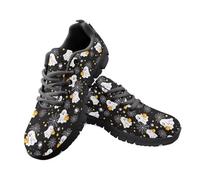 Jeiento Halloween Shoes Black Spider Web and Ghost Sneakers for Men Women Fashion Trainer Sneakers Comfortable Walking Shoes for Gym Sport,Outdoor Travel,4 UK