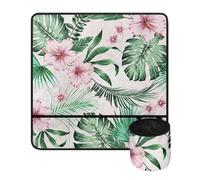 Jeiento Hawaii Hibiscus Sewing Machine Mat Flowers Decorative Mat Lightweight Greem Palm Leaf Sewing Machine Muffling Mat for Sewing Machine Accessories