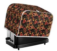 Jeiento Hello Fall Home Decor Maple Leaf Toaster Dust Covers 2 Slice,Brown Dachshund Dog Bread Maker Cover with Top Handle for Kitchen Small Appliance,S
