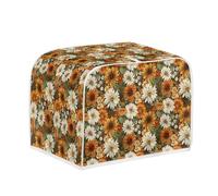 Jeiento Hello Fall Yellow Sunflower Toaster Dust Covers 4 Slice,Washable Foldable Toaster Covers with Top Handle Easy to Storage,Fingerprint Protection Anti Greasy Kitchen Small Appliance Bag,M
