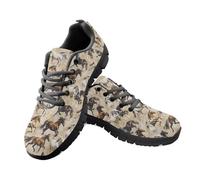 Jeiento Horse Print Shoes Womens Casual Walking Shoes Lightweight Lace Up Adult Athletic Running Sneakers,7 UK
