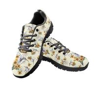 Jeiento Hummingbird Flower Running Shoes for Women Men Lightweight Casual Walking Shoes Lace Up Sport Footwear for Jogging Hiking Cycling,10 UK