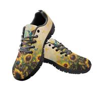 Jeiento Hummingbird Walking Shoes for Women Men Road Running Sport Shoes Lace Up Tennis Sneakers Working Flat Footwear Skull Pattern,8 UK
