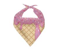 Jeiento Ice Cream Dog Bandana Scarf Triangle Cotton Dog Scarf for Pet Puppy Cat Birthday Party Supplies Decorations Birthday Outfit -Pink