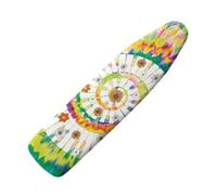 Jeiento Ironing Board Cover Rainbow Tie Dye Print Protective Cover Padding with Elastic Edge for Ironing Board Floral Stain Resistant & Durable Scorch Iron Pad Covers,15x54