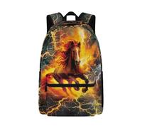 Jeiento Kids Backpack Flame Horse School Bag for Boy Girl Elementary Primary Middle School Bag Animal Pattern Teen Bookbag 17Inch Large Capacity Travel Back Pack for Ages 6-14