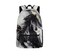 Jeiento Kids Black Horse Backpack for Boy Girl Large Capacity Shoulder Casual Daypack Unisex Kids Elementary Middle High School Bookbag
