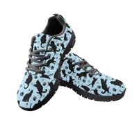 Jeiento Leopard and Cat Running Shoes for Women Ladies Casual Walking Sneakers Lightweight Comfortable Gym Workout Footwear for Teenager Girl,11 UK