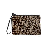 Jeiento Leopard Pattern Coin Purse Wallet Bag Change Pouch Key Holder Cosmetic Bag Makeup Toiletry Kit Case for Women Girls