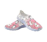 Jeiento Lightweight Walking Shoes Nurse Cat Pink Workout Gym Athletic Fashion Running Sneakers Slip-On Casual Training Shoes