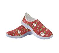 Jeiento Merry Christmas Running Shoes for Women Men Santa Claus Gift Tennis Shoes for Men Women Outdoor Running Sneaker,Breathable Mesh