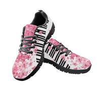 Jeiento Piano Keyboard Music Note Shoes for Women Lady Cherry Blossom Flowers Walking Sneakers for Women Lady Lightweight Breathable Casual Footwear Dance Yoga Trainers,4 UK
