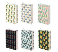 Jeiento Pineapple Book Covers Book Jacket Covers Extra Stretchy,Easy Apply Book Covers up to 9-11 Inches Book Sleeves Washable and Reusable Supply for Teenager,6 Pack