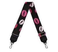 Jeiento Pink Lips Wide Shoulder Strap Stylish Replacement Crossbody Bag Strap 5 cm Wide Guitar Style Bag Strap with Metal Hooks