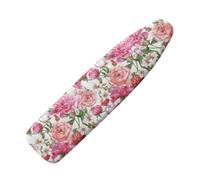 Jeiento Pink Peony Ironing Board Cover Floral Flowers Soft Stain Resistant & Durable Scorch Iron Pad Covers Polyester Ironing Covers with Elastic Edge,15x54 Inches