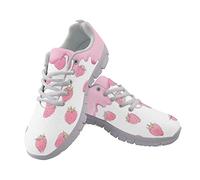 Jeiento Pink Strawberry Road Running Shoes Cute Sneaker Outdoor Casual Walking Sports Sneakers Fitness Jogging Trainers for Women Girl Gifts