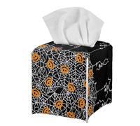 Jeiento Pu Leather Butterflies Tissue Box Holder Cover Facial Paper Tissues Storage Cube for Home Bathroom Office, Dust Proof Anti Scratch Tissues Case Desk Decoration Accessories