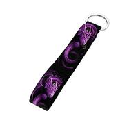 Jeiento Purple Dragon Wrist Lanyard,Flat Key Ring and Clip for Car Home Key,USB,Cellphone,Camera Holder for Women Men Gift