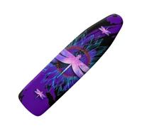 Jeiento Purple Dragonfly Ironing Board Cover Blue Sunflower Ironing Board Covers Protective Cover with Elastic Edge Non-Slip Hook and Loop Fasteners,15x54 Inches