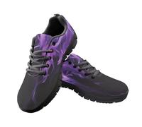 Jeiento Purple Fire Flame Women Men Trainers Athletic Running Shoes Lace Up Casual Walking Shoes Lightweight Breathable Casual Footwear for Work,Dirving,Travel,9 UK