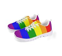 Jeiento Rainbow Shoes for Women Men Athletic Running Shoes Fashion Sport Gym Jogging Tennis Fitness Sneaker
