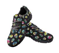 Jeiento Rainbow Skull Print Running Shoes for Women Men Gothic Skeleton Sneakers Casual Low Top Walking Shoes Comfortable Trainers Tennis Sneakers,7 UK
