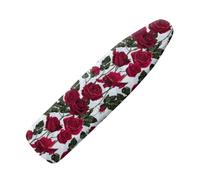 Jeiento Red Rose 15x54 Ironing Board Cover Retro Floral Iron Pad Covers Stain/Scorch Resistant Ironing Board Protective Replacement Covers Standard Size