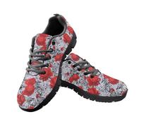 Jeiento Red Rose Shoes Unisex Adult Athletic Trainers Shoes for Women Men Comfort Sport Running Sneakers Lace Up Walking Flat Sneakers,10 UK