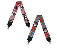 Jeiento Replacement Shoulder Strap,2 Piece Set Guitar Style Handbag Crossbody Strap Adjustable Guitar Straps for Women Girls, Christmas Theme Stripes, One Size