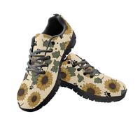 Jeiento Retro Sunflower Sport Running Shoes for Women Men Mesh Breathable Trainer Adult Jogging Footwear,9 UK